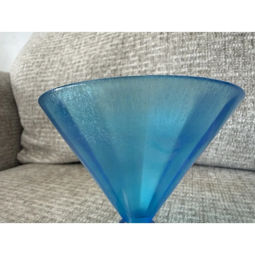 Vintage Fenton Celeste‎ Blue Stretch Glass Compote